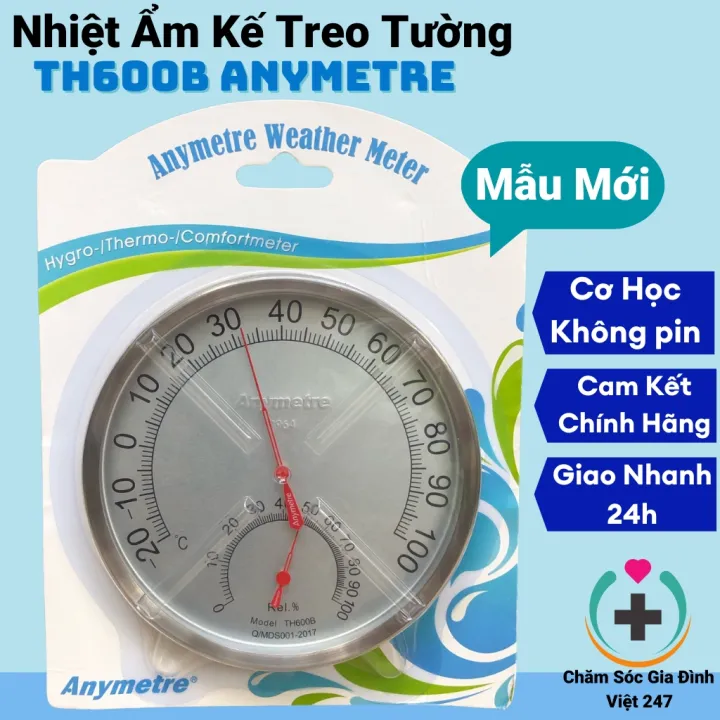 Nhiệt ẩm kế Anymetre cơ học TH600B thermometer treo tường đồng hồ thiết ...