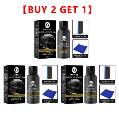 【BUY 1 GET 1】30/50ML Car Exterior Restorer Clean Restore New Look For Kitchen Bathroom Interior Detailer Plastic Leather Restorer Quick Coat For Car Interior Leather Renovator Conditioner Renovation For Plastic Parts cleaning Agent