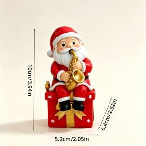 NALANILI Chơi Saxophone Tượng ông già Noel Giáng sinh Chân đế cây thông Noel Ông già Noel hát Tượng ông già Noel biết hát Thời trang Màu đỏ và xanh rực rỡ cho dịp lễ. Đồ trang trí hình ông già Noel. Trang trí nhà cửa dịp Giáng sinh.