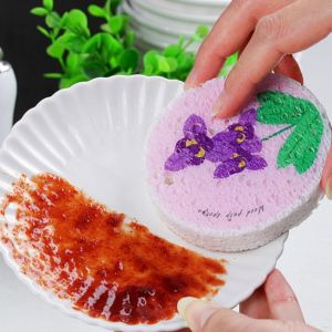 Cellulose Sponge Dishcloth Dish-Washing Sponge Scouring Pad Washing Scrubber Handy Gadget Compressed Absorbent Oil-Free for Kitchen Scrubbing