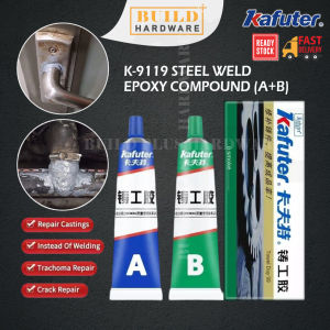 KAFUTER K-9119 Steel Weld Epoxy Compound65G Adhesive Repairing Casting Leakage Plugging Welding Glue Besi (A+B)