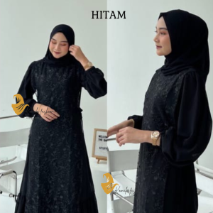 TYA DRESS INNER outher bahan ceuti bay doll kombinasi brukattille gamis kondangan wanita jumbo dress brokat gaun bridesmaid gamis terbaru lebaran size M/L/XL/XXL model terbaru 2023 simple elegan fashion muslim wanita hijab cantik COD-KL