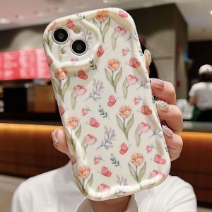 ITEL S23 Plus Phone Cases Blue Flower Phone Case for ITEL P55 4G S23 A70 A60 A60s Fashion Wavy Casing Silicone Soft Shockproof Round Camera Lens Protection Cover