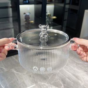 Nồi Thủy Tinh Chịu Lực Cao Cấp Dung Tích 17L Siêu Chịu Nhiệt Nồi Nấu Ăn Sang Trọng Có Núm Gấu Bear Siêu Xinh