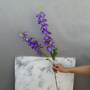 CANICECA Small Morning Glories Artificial Larkspur Flower 2 Fork Pink Artificial Faux Plants  Simulation Fake Silk Flower Wedding Decoration