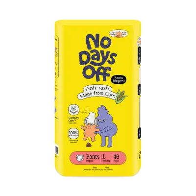 [CARTON OF 4] No Days Off Diaper Pants for Day 🌽 Anti-Rash Made from Corn