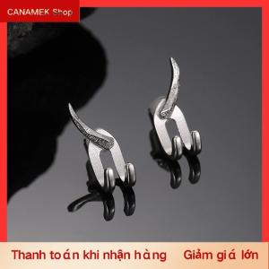 CS Khuyên tai punk mới cho nam khuyên nụ hai công dụng tháo rời được hạt charm đính tai kiểu chấu trang sức thời trang