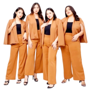 MARYJANE Cape Blazer and Pants Set Terno Office Casual Formal Wear