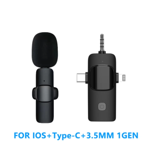 3 in 1 Wireless Microphone for Phone Lavalier Microphone Live Vlogging Lapel Microphone for Video Recoding Interview for iOS Android Camera USB-C with Noise Reduction