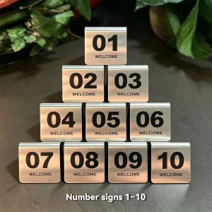 Stainless Steel Table Number Cards Set 1–50 Freestanding