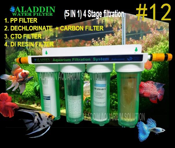 Aquarium Water Filter12 /4STAGE FOR AQUARIUM DESIGN Remove Chlorine
