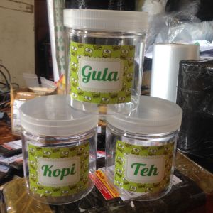 Toples Gula Kopi Teh Tahan Air & Minyak Waterproof Stiker Toples Kerropi