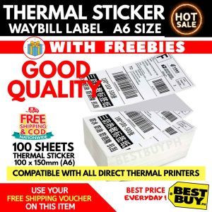 A6 Paper Roll Fold Stack Airway Bill Sticker Thermal Label AWB Consignment Note (500pcs/fold) 100x150mm (Ship from Malaysia)