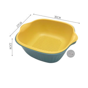 F-shine ตะกร้าอเนกประสงค์ กะละมังล้างผลไม้ กะละมัง กะละมังล้างผัก ตระแกรงใส่ผักผลไม้ กะละมังล้างผัก-ผลไม้ กะละมังพลาสติก มีรูระบายน้ำ