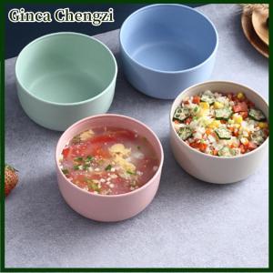 Ginca Nordic màu rơm lúa mì bát tròn chống vỡ Bộ đồ ăn bằng nhựa bát cho hộ gia đình sử dụng