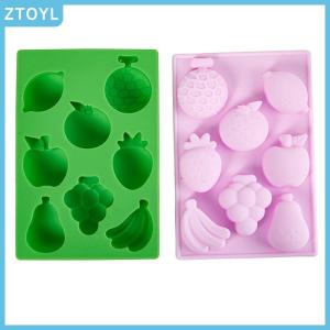 ZTOYL 3D Cartoon Fruit Shaped Silicon Mold Strawberry Banana Watermelon Pear DIY Soap Chocolate Cake ice cream Mould