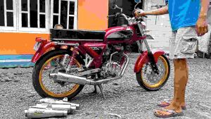 Knalpot Megapro Primus CB GL Tiger Silincer Bulat Cincin Original MRS Racing Exhaust Pekajaman cts
