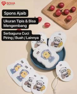 SohaGroup Spons Ajaib Cuci Piring ART-050 Alat Cuci Serba guna Bantalan Spons Bubur Kayu Ajaib Scrubber Alat Pembersih Rumah Tangga Dapur Sponge Mandi