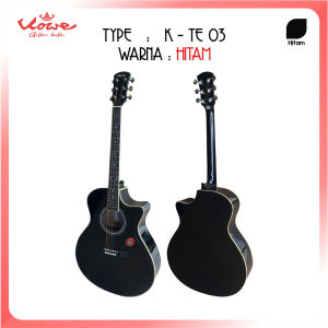 Promo Paket Hemat Gitar Kowe K - TE 03 Body Coak Akustik Elektrik Bonus Cajon Travel