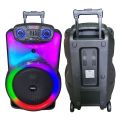SKG ลำโพง พกพา บลูทูธ ล้อลาก 15 นิ้ว 9000 W ไมค์ลอย 2ตัว ใช้พร้อมกันได้ ไฟวิบวับ (ปิด-เปิดได้) รุ่น KG-055 สีดำ. 