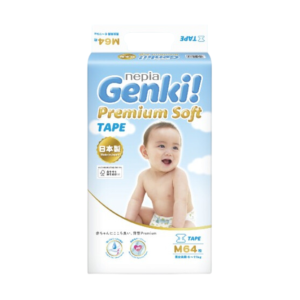 NEPIA GENKI PREMIUM TAPE M64 M 64 / DIAPERS / POPOK PEREKAT BAYI