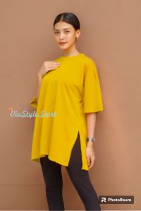 ATASAN OBLONG WANITA OVERSIZE POLOS LENGAN PENDEK KEKINIAN