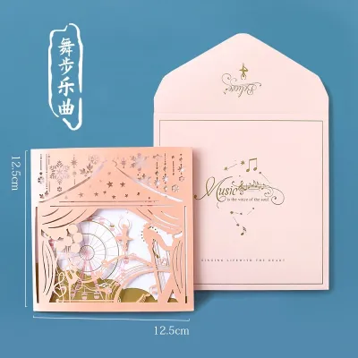 [SG Stock]Beautiful Hollow Out Gift Greeting Cards with Envelop all Occasions Birthday Best Gift Idea
