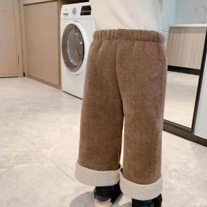 LOBER กางเกงกันหนาวสาวๆ กางเกงผ้าลูกฟูกหนา บุขนกันหนาวได้ถึง กางเกงผ้าแคชเมียร์ของเด็กผู้หญิง กางเกงกันความร้อนของสาวๆ กางเกงหนาๆ ของสาวๆ