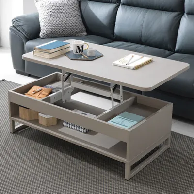 5zv7 Wholesale Modern Minimalist Living Room Multi-Function Lifting Storage Coffee Table Small Apartment Semi-automatic Adjustable Coffee Table