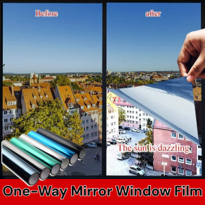 One-Way Mirror Privacy Window Film UV Protection Heat Insulation Tint Solar Reflective Self-Adhesive Sticker