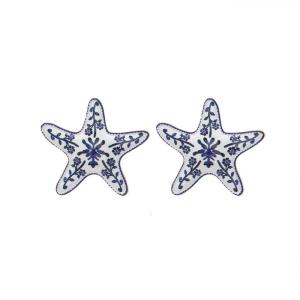 Modern Nauticals Floral Printed Studs Earrings Sturdy and Comfortable Wear Alloy Gifts for Special Occasions
