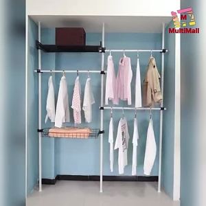 Laundry Pole Stand 3 Poles 3 Bar    Floor to ceiling laundry pole