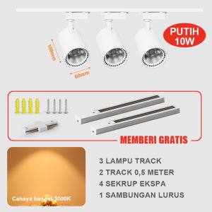 LAMPU TRACK LED SOROT LAMPU TRACKLIGHT REL SPOTLIGHT 10W / 20W / 30W SET DILENGKAPI DENGAN TREK