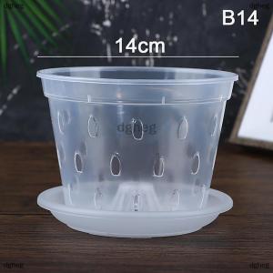 [COD] dgheg 1Pc Flowerpot Garden Planter Drainage Pots with Holes Transparent Orchid Baskets Plastic Breathable Flower Pots Accessories