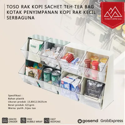 Rak Kopi Sachet Teh Tea Bag Kotak Penyimpanan Kopi Gula Creamer Coffee