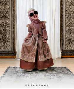Brukat syari kids terbaru gamis anak lebaran