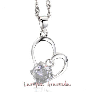 Lareyna Aravenda Kalung Titanium Wanita + Liontin S925 Romantic Crystal KL034