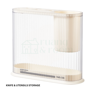 Knife Storage Kitchen Utensils Lid & Cutting Board Holder Organizer |  Simpanan Pisau Peralatan Dapur & Papan Potong | 厨房收纳奶油风高颜值刀架砧板一体架锅盖架刀叉筷子笼刀具置物架