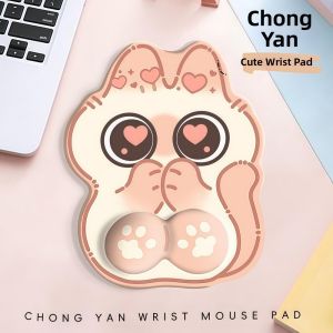 CUFEI Big-eyed Cat Mouse Pad Non-Slip Soft Ergonomic Mouse Pad Creativity Dirt-resistant Wrist Rest Typing Pad For Computer Office