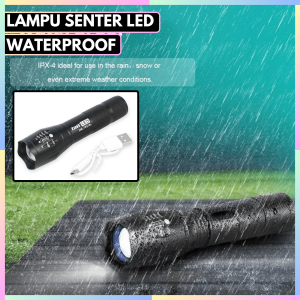 FAST DELIVERY TaffLED Lampu Senter Cas Portable LED Super Terang Tahan Lama Waterproof 3800 Lumens