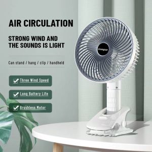 Dreepor Mini Fan Rechargeable Clip Multifunctional Handheld USB Portable Electric Desk Fan LargeWind
