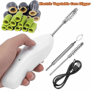 JUVIAAL Replaceable Head Electric Vegetable Core Digger Wear-resistant Stainless Steel Electric Egg Beater Multi-functional Effort-saving Fish Scale Scraper Restaurant