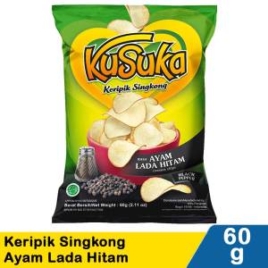 Makanan Ringan Snack Camilan Kusuka Keripik Singkong Cassava Chips Original Balado Keju Bakar 180 Gr Jagung BBQ Rumput Laut Ayam Lada Hitam Super Pedas Ghost Pepper Topping Balado Keju Talas Sapi Panggang Ubimix Original Madu Barbeque 42 Gr