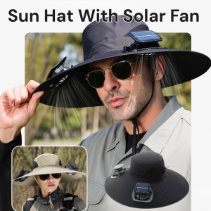 Solar Fan Sun Hat Wide Brim Uv Protection Bucket Hat With Built-In Cooling Fan Outdoor Fishing Travel Cap Bucket Hat For Men Women