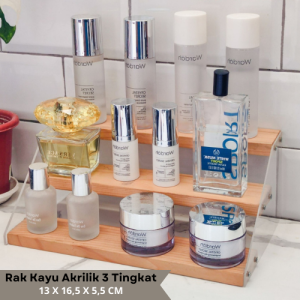 Rak akrilik 3 tinggkat /Rak cosmetic organizer/Rak parfum/Rak lipstik Murah