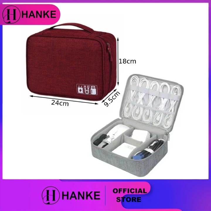 HANKE Travel Cable Bag Organizer Charger Storage Electronics USB Case Cord  Accessories