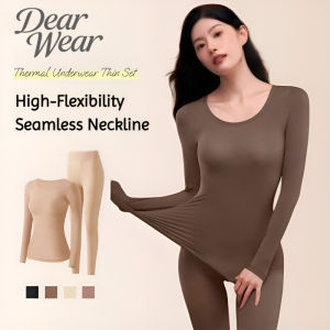 Slim Fit Thermal Set Ultra-Thin Seamless Neck Thermal Underwear High Elastic Bodybuilding Basic Thermal Underwear Womens Suit