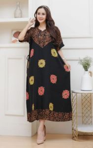 Daster Cap Malaman Jumbo / Dress Motif Cap Rayon Super Premium / LD 120cm PB 120cm Busui