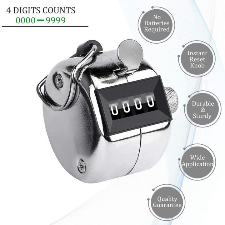 4 Digit Number Clicker Hand Held Tally Counter Manual Counting | Lazada PH