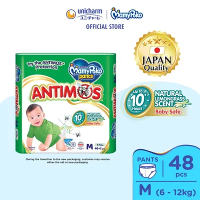 MamyPoko Antimos Pants Baby Diapers M46+2 (1 Pack) (6 - 12kg)